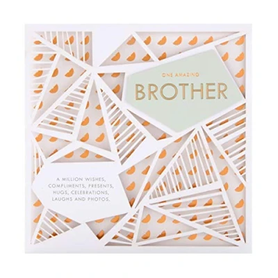 Image of Hallmark Birthday Card for Brother Geometric Laser cut Design