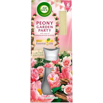 Image of Air Wick Peony Garden Party Essential Oils Reeds Diffuser 42ml Lasts up to 6 weeks Freshener