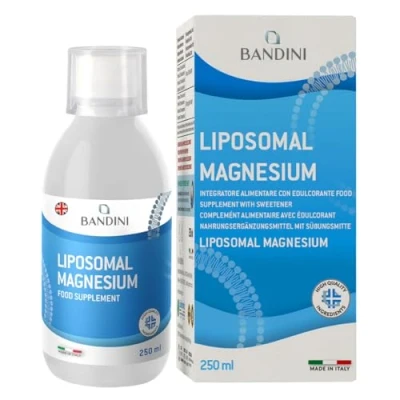 Image of Bandini® Liposomal Magnesium Liquid High Strenght, Bioavailability &amp; Absorption Reduces Stress, Tiredness, Headaches, Nervousness, Constipation Promotes Relaxation Vegan, Non GMO 250ml