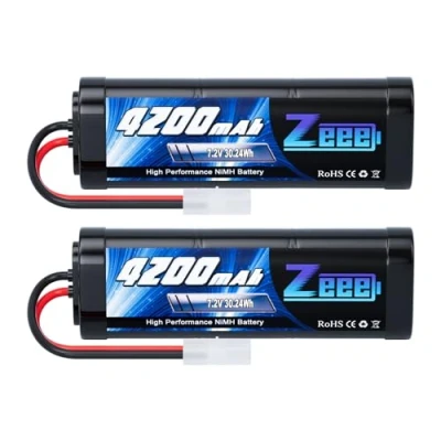 Image of Zeee 7.2V 4200mAh RC NiMH Battery for Car Truck HPI Losi Kyosho Tamiya Hobby (2 Pack)