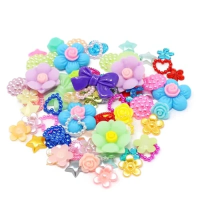 Image of Special Touches 80 Mix Multicoloured Shabby Chic Resin Flatbacks Vibrant Embellishments for Creative Cardmaking and Scrapbooking Projects