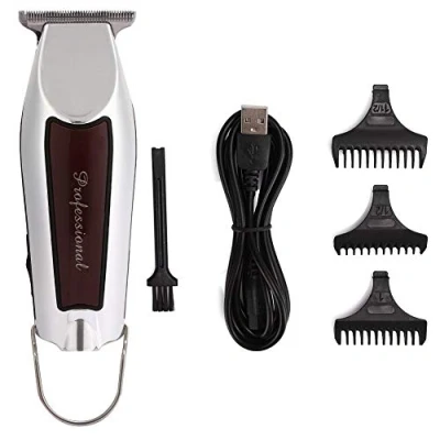 Image of Electric Hair Clipper USB Rechargeable Trimmer Professional Modeling Carving Shaver(Silver)