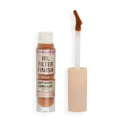 Image of Makeup Revolution IRL Filter Finish Concealer, Medium to Full Coverage, Matte Finish, C13.2, Dark Skin Tones, 6g