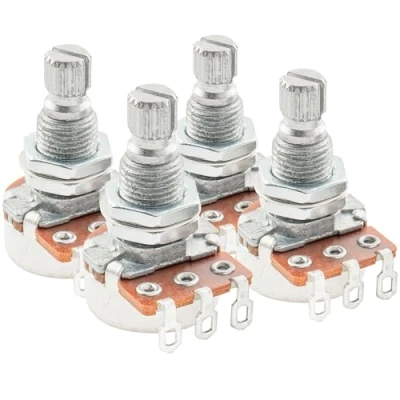 Image of Alpha Mini B250K Metric Potentiometers Split Shaft Linear Taper Pots for Electric Guitar or Bass (4 Pcs)