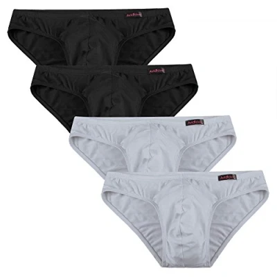 Image of Avidlove men&#039;s underwear pack of 4 briefs micro modal soft underpants 2 x black/ gray XL