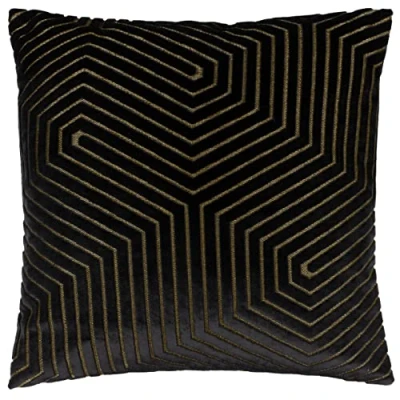 Image of Paoletti Evoke Cushion Cover, Black, 45 x 45cm