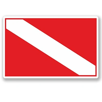 Image of 2 x 10cm Scuba Diving Flag Vinyl Sticker Decal Dive Diver Bike Laptop Sign #5418 (10cm Wide 6.5cm Tall)