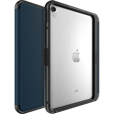 Image of OtterBox Symmetry Folio Case for iPad 10.9 Inch (10th gen 2022), Shockproof, Drop proof, Slim Protective Case, Tested to Military Standard, Blue, Non Retail Packaging