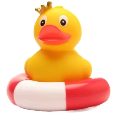 Image of Standing Rubber Duck Princess lifebelt Bath L: 6 cm 9 Diameter