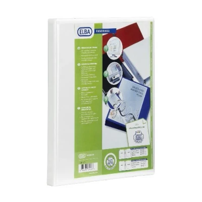 Image of Elba Panorama 40mm 2 D Ring Presentation Binder A4 White (6 Pack)