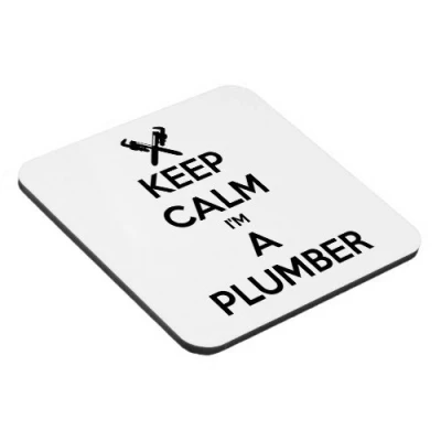 Image of Keep Calm I&#039;m a Plumber 9cm Square Wooden Coaster