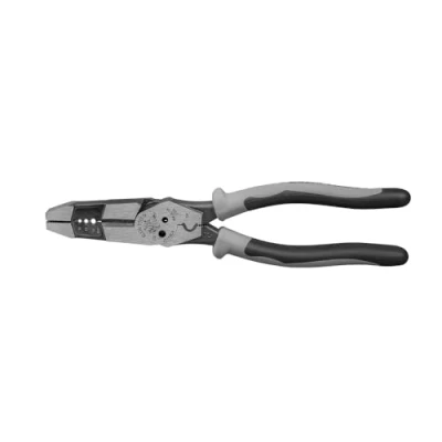 Image of Klein Tools J215 8CR Multitool Pliers, Hybrid Multi Purpose Tool / Crimper, Wire Stripper, Bolt Shearing, Grabbing, Twisting, Looping,Gray/Black