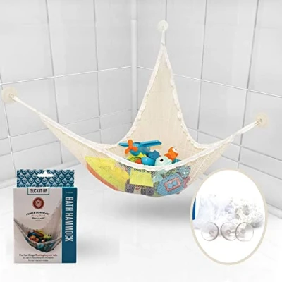 Image of Hammock Bath Toy Storage, Corner Organizer for Tub, Net Tub Toys, Kids Holder Bathtub Storage 4 ft/1.2 m