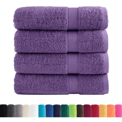 Image of vidaXL Premium Hand Towels SOLUND 4 pcs Purple 50x100 cm 600 gsm