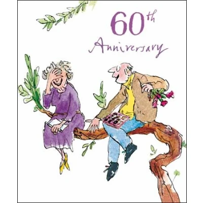 Image of Woodmansterne Quentin Blake 60th Diamond Anniversary Card 60 Years in a Tree
