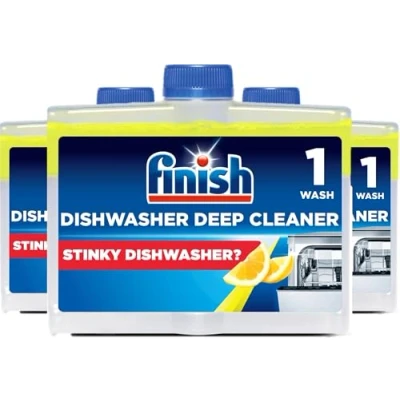 Image of Finish dishwasher Machine Cleaner, Lemon, Pack of 3, 250ml Each,Deep Cleans and Helps to prolong life your