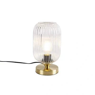 Image of Qazqa Art Deco Table lamp I Light Brass Banci Suitable for LED E27 1 Glass Living Room Bedroom