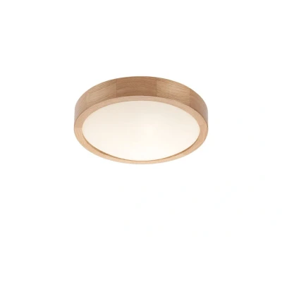 Image of Simple Flush Ceiling Light Oak, 1x E27