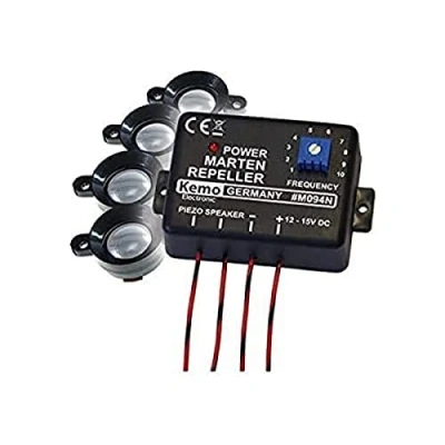 Image of Kemo M094N Marten Stopper Scares With Strong, Pulsating Ultrasonic Sounds Martens and Other Rodents 4 Speakers For Distribution From Engine Compartment Pantry Room Basement Attic
