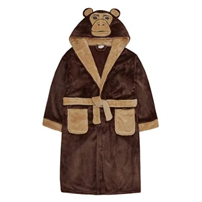 Image of Undercover Kids Monkey Dressing Gown 18C520 Brown 11 12 Years