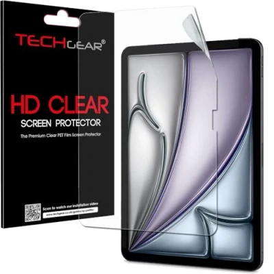 Image of TECHGEAR Screen Protectors for Apple iPad Air 13 inch (M2) 2024, 6th Generation [New EASY FIT] HD CLEAR Edition Protector Guard Covers