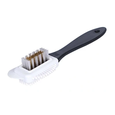 Image of Kaps Quality Nubuck And Suede Multifunctional 4 Sided Cleaning Shoe Brush, Brass Nylon Bristle, Cleans Gives Perfect Nap