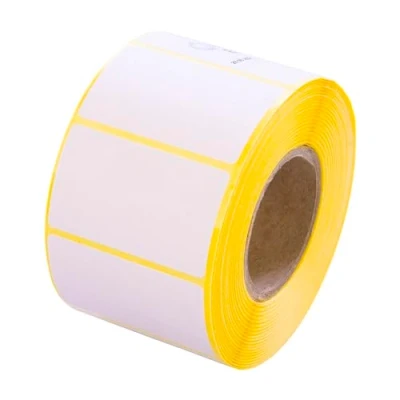 Image of MDLabels White Thermal Labels on Roll 50 x 30 mm Pack of 1000 Sleeve 40 Permanent Adhesive, for Barcodes Adhesive Labelling