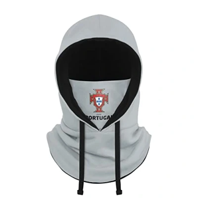 Image of FOCO Officially Licenced Portugal International Football Team Fan Grey Drawstring Hooded Head and Neck Warmer Snood