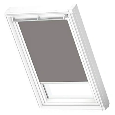 Image of VELUX Original Roof Window Blackout Blind for MK06, Grey, with White Guide Rail