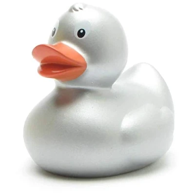 Image of Duckshop Bath Duck Silver I Squeaky L: 6 cm