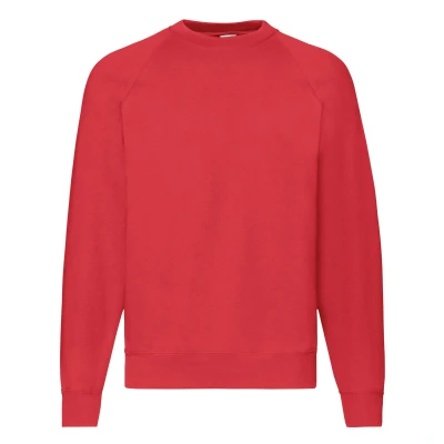 Image of Fruit of the Loom Mens Raglan Sleeve Belcoro Sweatshirt (Red) Size Medium