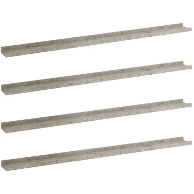 Image of vidaXL Wall Shelves 4 pcs Concrete Grey 115x9x3 cm