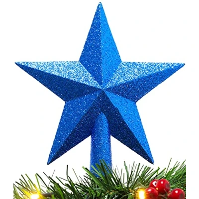 Image of Christmas Concepts® 20cm Glitter Tree Top Star Decoration Topper (Royal Blue)