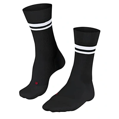 Image of FALKE Men&#039;s TE4 Classic M SO Cotton Anti Blister 1 Pair Tennis Socks, Black (Black 3002), 8 9