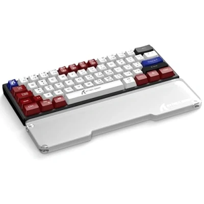 Image of Attack Shark 61 Keys CNC Acrylic Wrist Rest, Ergonomic Keyboard Palm Rest,60 Percent Layout, Portable Anti Slip Clear Frosted Hand Desk Accessories for Gaming Playing/Office Typing/PS4/Xbox