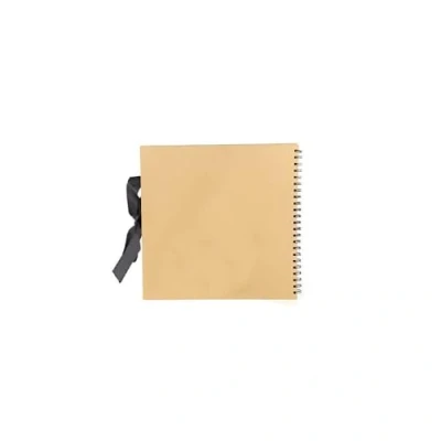 Image of KARRMA LTD. 15x15 CM Small Scrapbook Photo Album Brown Square Scrap book with 50 sheets/100 pages and Ribbon Closure Ideal for Wedding Family Baby Vacation Arts Crafts DIY