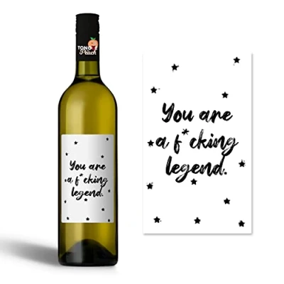 Image of Funny Wine Label You&#039;re A F*cking Legend Thank You Bottle Friend Grateful Personalised Thankyou WBL54