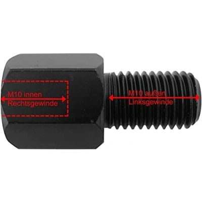Image of Area1 M10 Right Hand Thread to Left Mirror Adapter Fits Motorcycles (M10 Left)