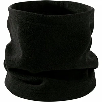 Image of MARIB Neck Gaiter Fleece Warmer Snood Tube Balaclava Scarves Scarf Ski Cycling Winter Warm (Black)