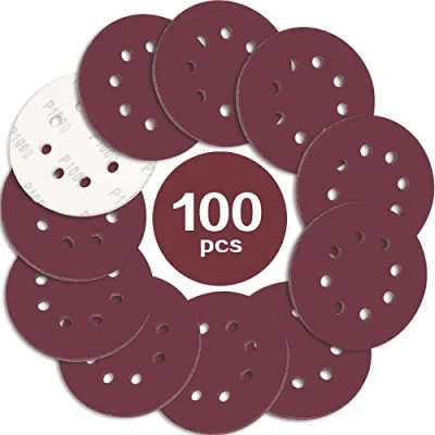 Image of STEBRUAM 100PCS 125mm Sanding Discs 1000 Grit, 5 Inch 8 Hole Hook and Loop Pads for Random Orbital Sander