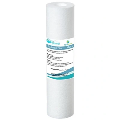 Image of AquaHouse 10&quot; Sediment Water Filter Cartridge for Reverse Osmosis, fed Pole &amp; Partictle Filtration, fits Standard housings 5 Micron