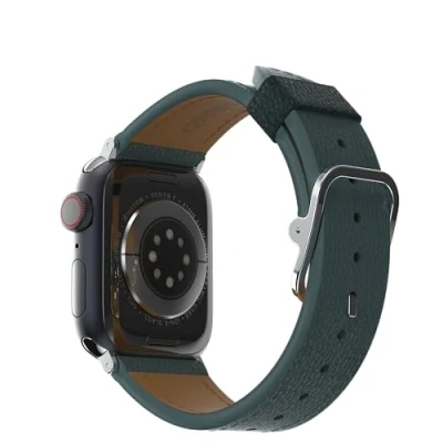 Image of OtterBox Symmetry Cactus Leather Watch Band for Apple 42mm/41mm/40mm, Replacement Durable Soft Touch Strap Watch, Blue/Green