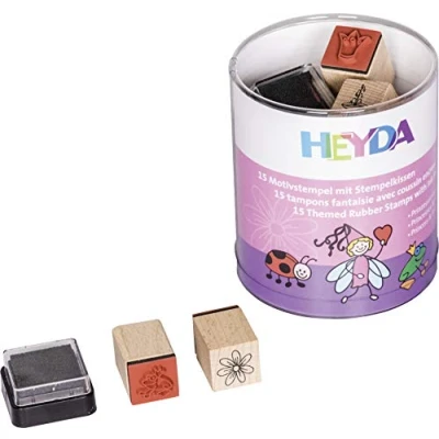 Image of Baier &amp; Schneider Princesses Fairies Wooden Rubber Stamps Stamp Set for Children, 1.5 x