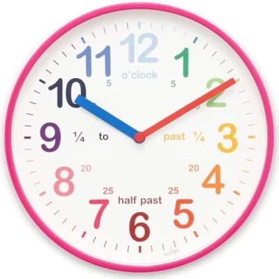 Image of Acctim Wickford Kids Wall Clock Pink