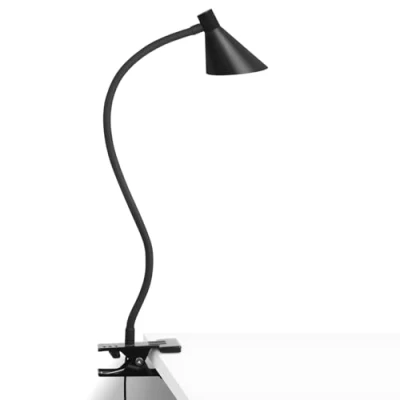Image of Lzonunl Desk Lamp Clip Light, 3 Light Modes 5 Dimmable Brightness Book Reading Eye Caring Bedside Lamp, Flexible Neck Table Clamp for Office, Bedroom, Work, Study(Black)