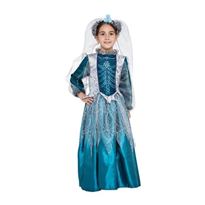 Image of Bristol Novelty CF073 Skeleton Queen Costume, Silver, Medium, 122 134 cm, Approx Age 5 7 Years, (M)