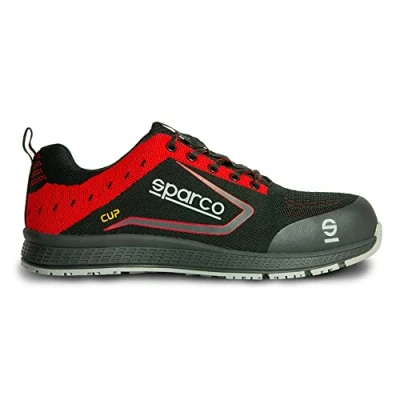 Image of Sparco Cup S1p, Unisex Lightweight Safety Shoes, Red, 11.5 UK
