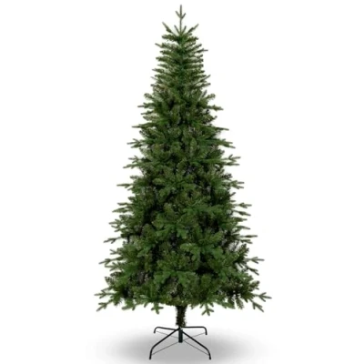 Image of Uten Artificial 6ft Christmas Tree, with Realistic PE Leaves Indoor Home Xmas Tree Decoration, 628 Natural Looking &amp; PVC Tips, Hinged Branches, Metal Stand, 2 Styles Reusable