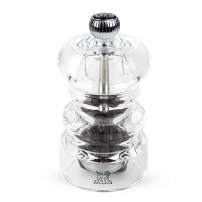 Image of Peugeot Nancy Manual Pepper Mill Transparent Adjustable Grinder Acrylic, Clear, 9cm