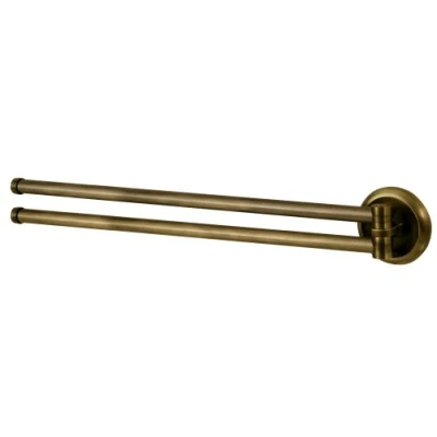 Image of Bisk 00402 Deco Swing Arm Towel Rial in Antique Brass, 48 x 7.5 cm